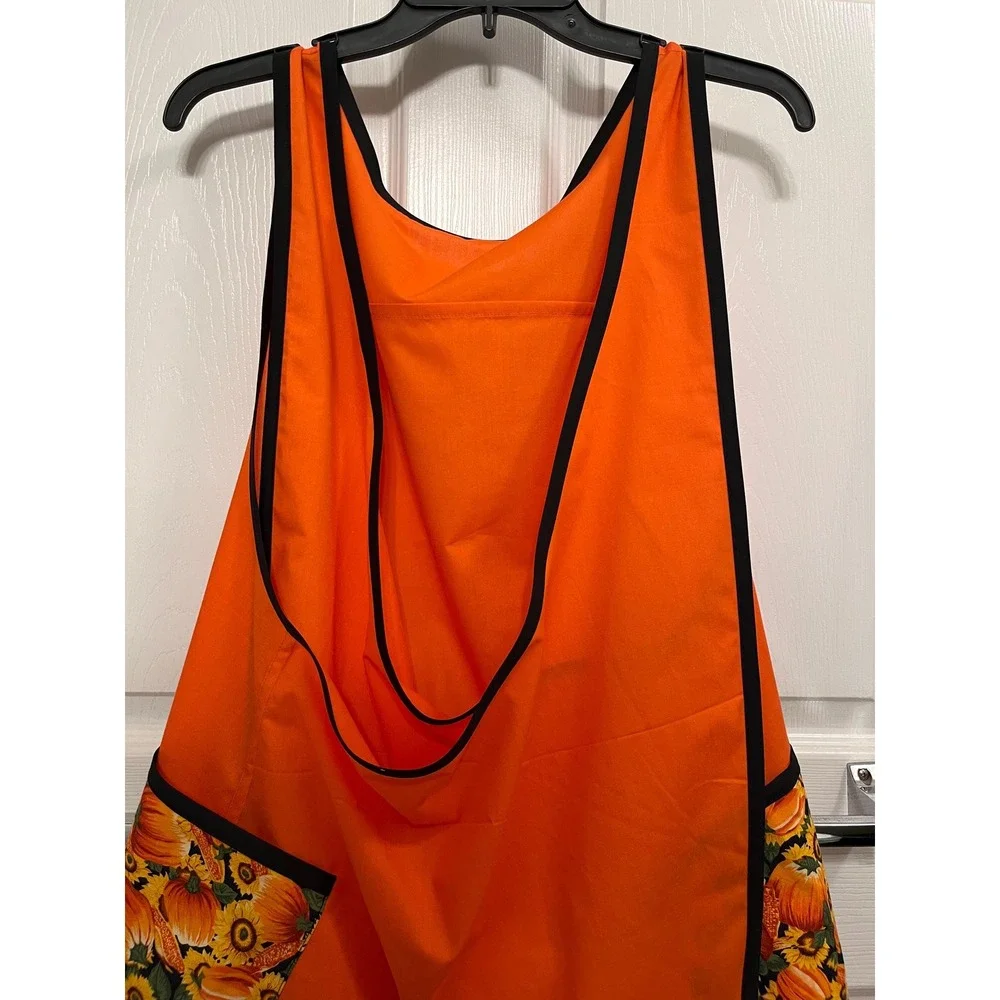 CrissCross Apron Fall Halloween: Cottagecore Pumpkin Apron Sizes L-XXL Crossback